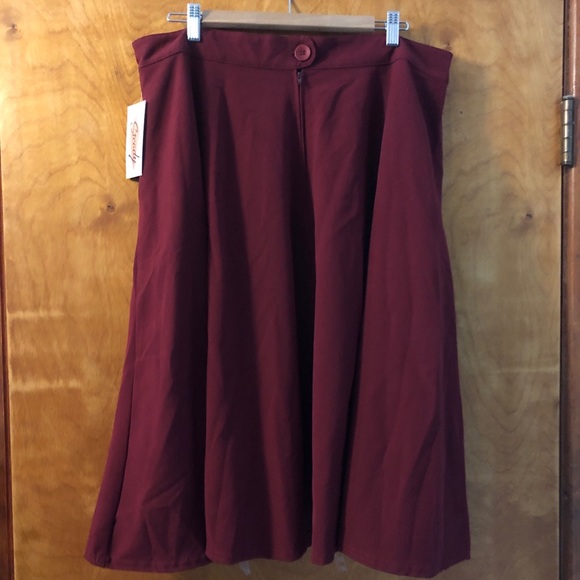 RockSteady Burgundy A-Line Skirt - Picture 6 of 7